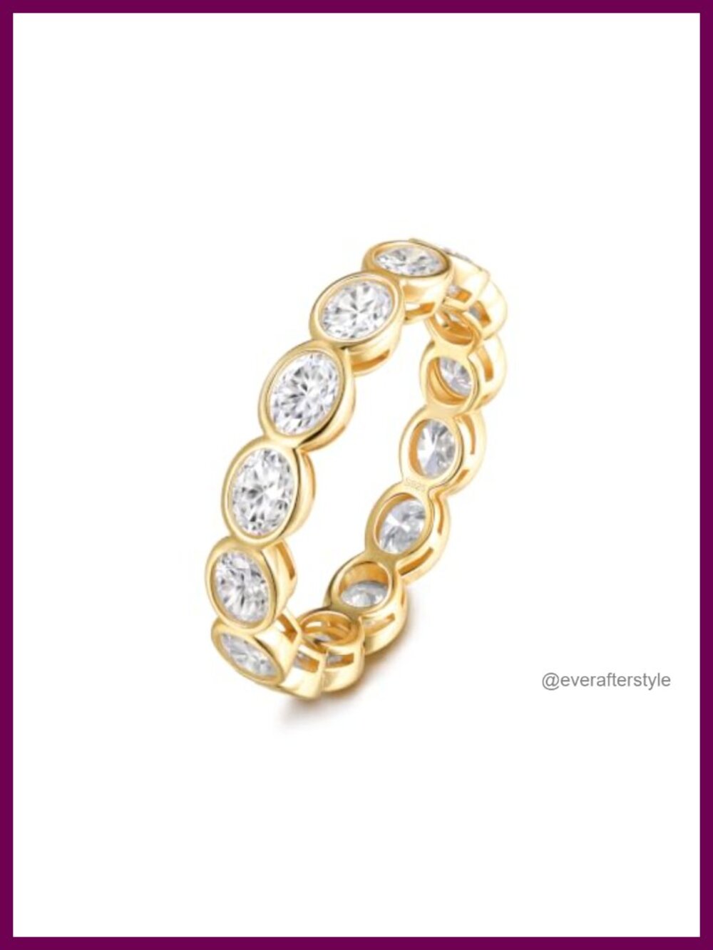 5A Cubic Zirconia Eternity Band 925 Sterling Silver Stackable Wedding Ring